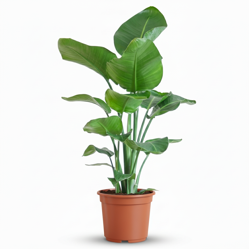 Kamerplant - Paradijsvogelplant - Stelitzia Nicolai - Groen - Weinig onderhoud - 1 Plant - Pot 19cm - Hoogte 80 - 90cm