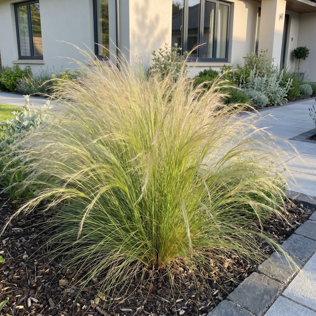 Grassen - Stipa tenuissima Ponytails - Vedergras - Groenblijvend - Groen - 24 Planten - Pot 11cm - Hoogte 15-25cm