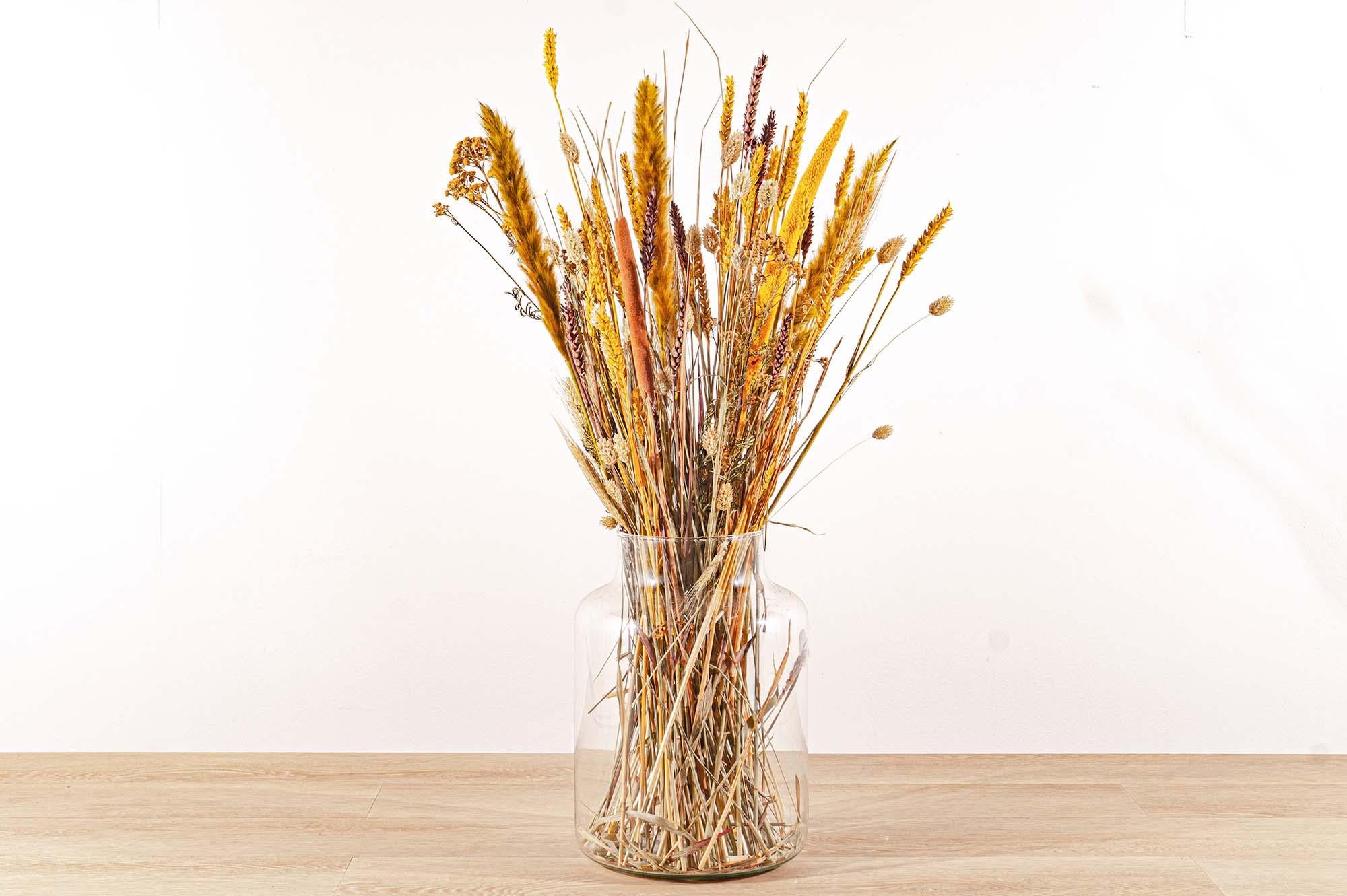 Droogbloemen boeket - Yellow & Brown - Droogboeket - 70 cm - FH013