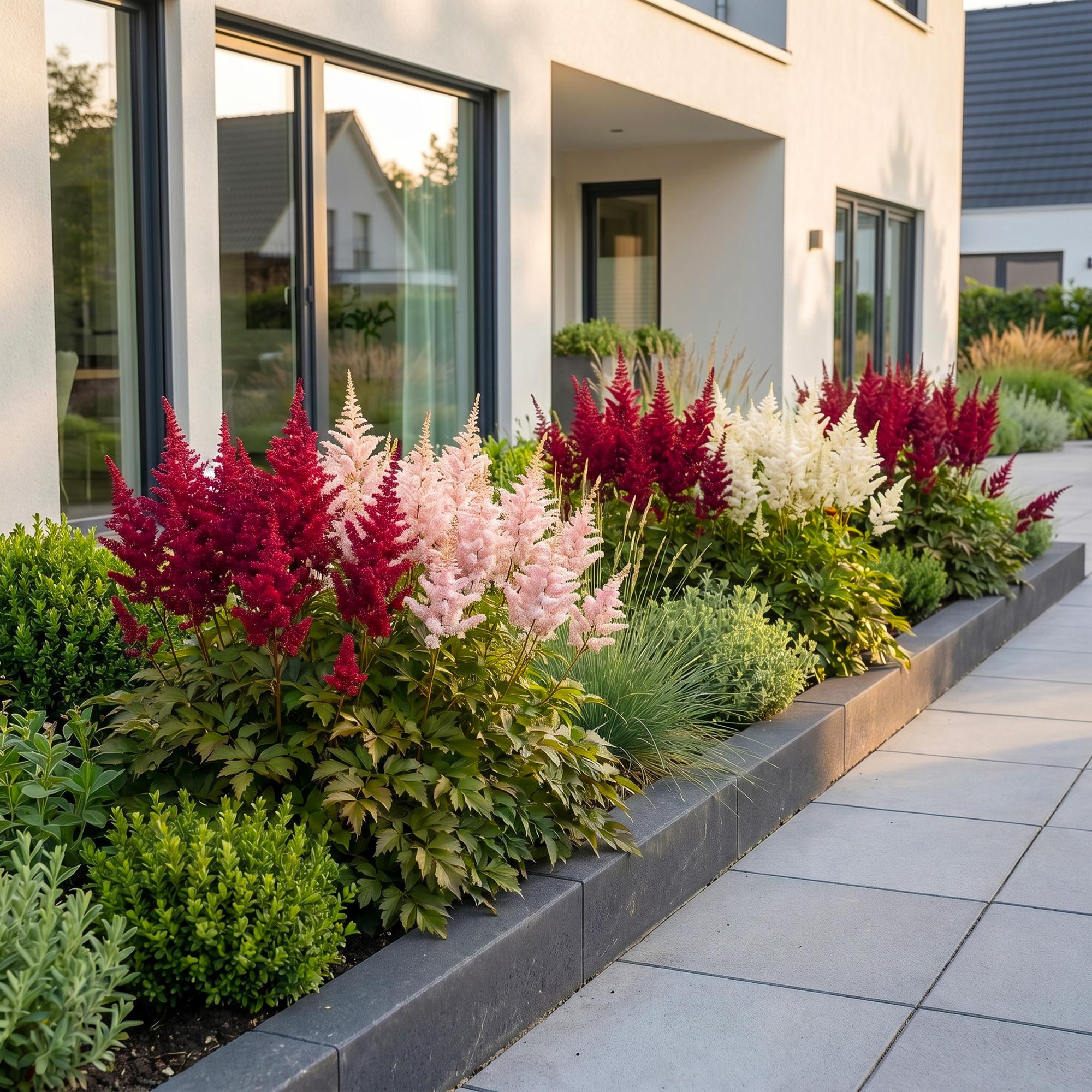 Vasteplant - Astilbe Tricolour - Pluimspirea - Schaduw - Paars - Roze - Wit - 6 Planten - Pot 11cm - Hoogte 15-25cm