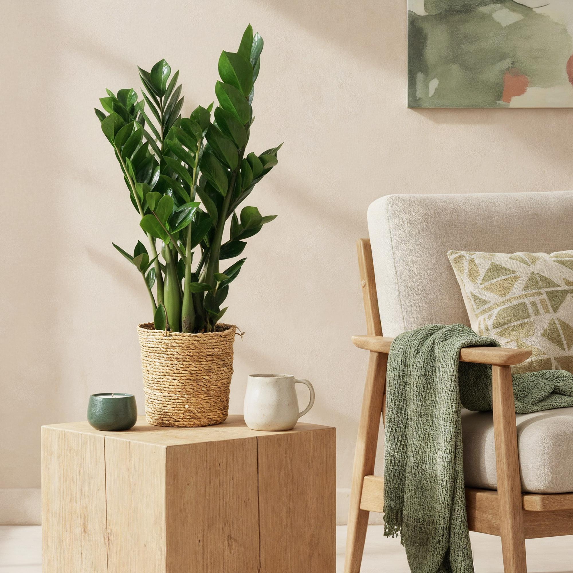 Green is... Kamerplanten - Zamioculcas - ZZ-plant - Weinig onderhoud - Groen - 2 Planten - Pot 17cm - Hoogte 65-75cm