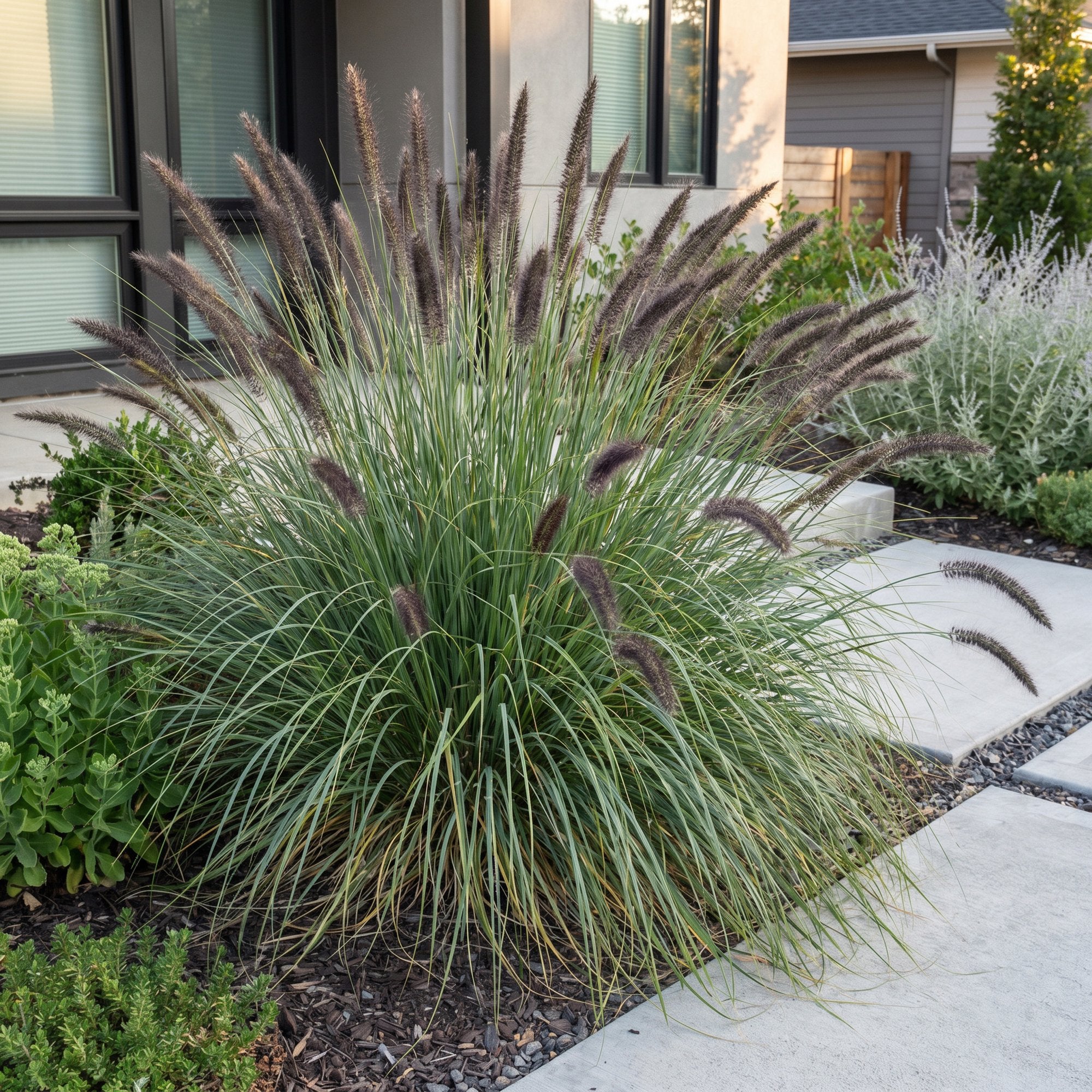 Grassen - Pennisetum alop. Black Beauty - Lampenpoetsergras - Met Pluim - Groen - 6 Planten - Pot 11cm - Hoogte 15-25cm