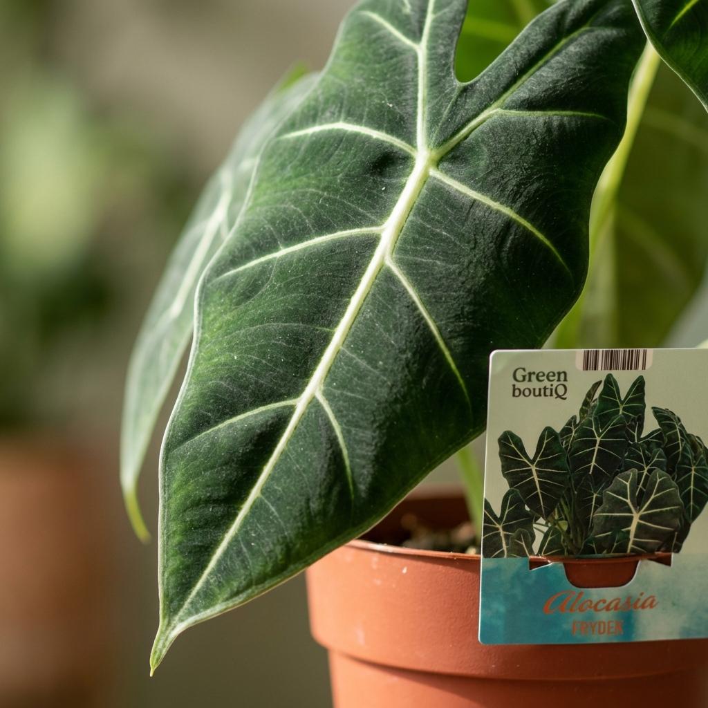 Kamerplant - Olifantsoor - Alocasia Frydek - Groen - Weinig onderhoud - 1 Plant - Pot 19cm - Hoogte 60cm