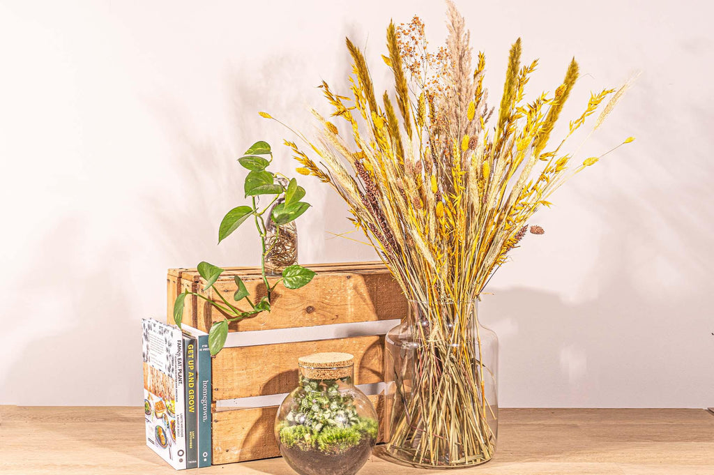 Droogbloemen boeket - Yellow XL - Droogboeket - 70 cm