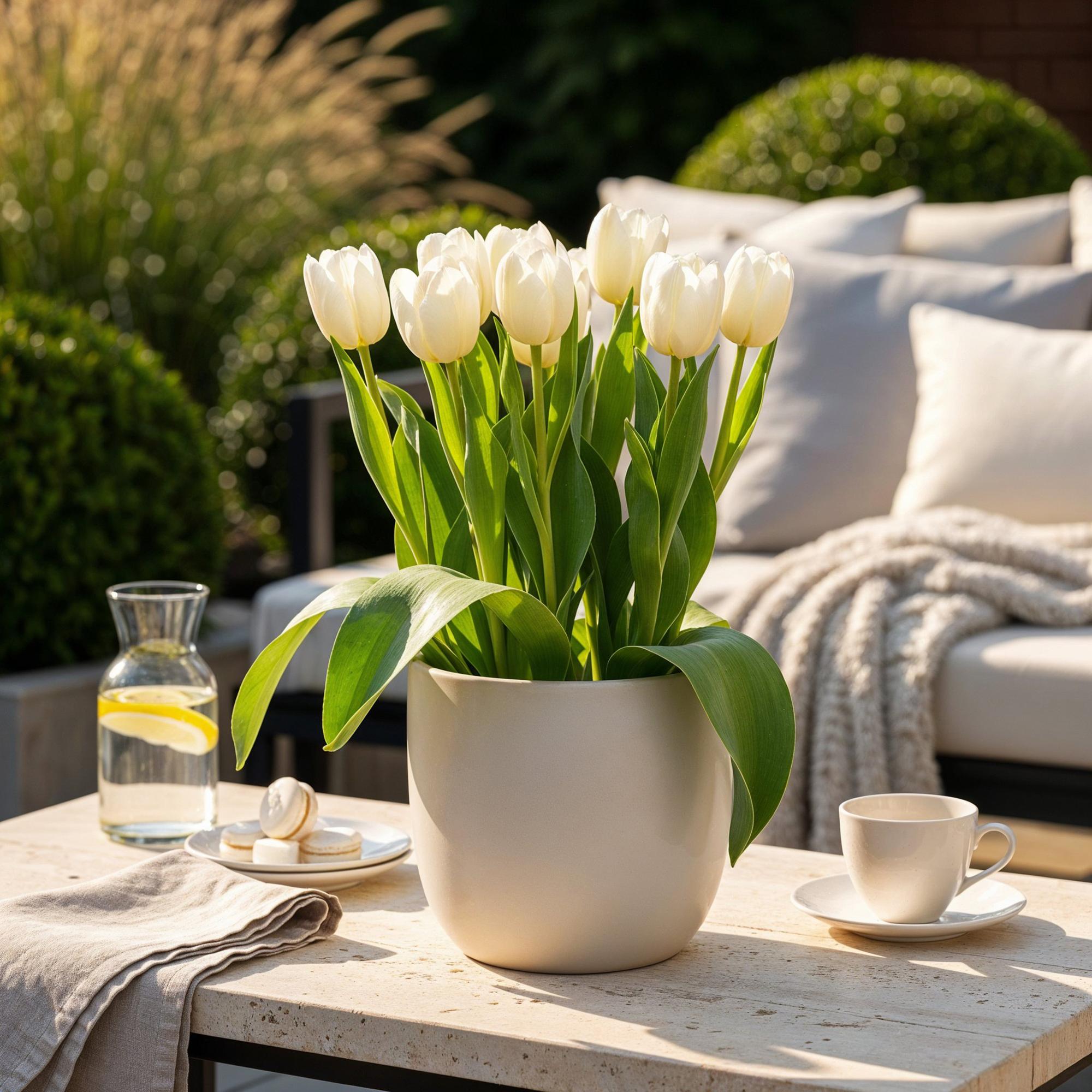 Bloembollen - Tulp Triumph White - Kleur Wit - 15 stuks - Bolmaat 11/12 - XXL Pack