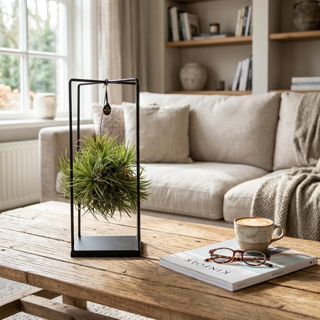 Tillandsia Luchtplant in Decor - Ø 14 cm - Hoogte: 30 cm