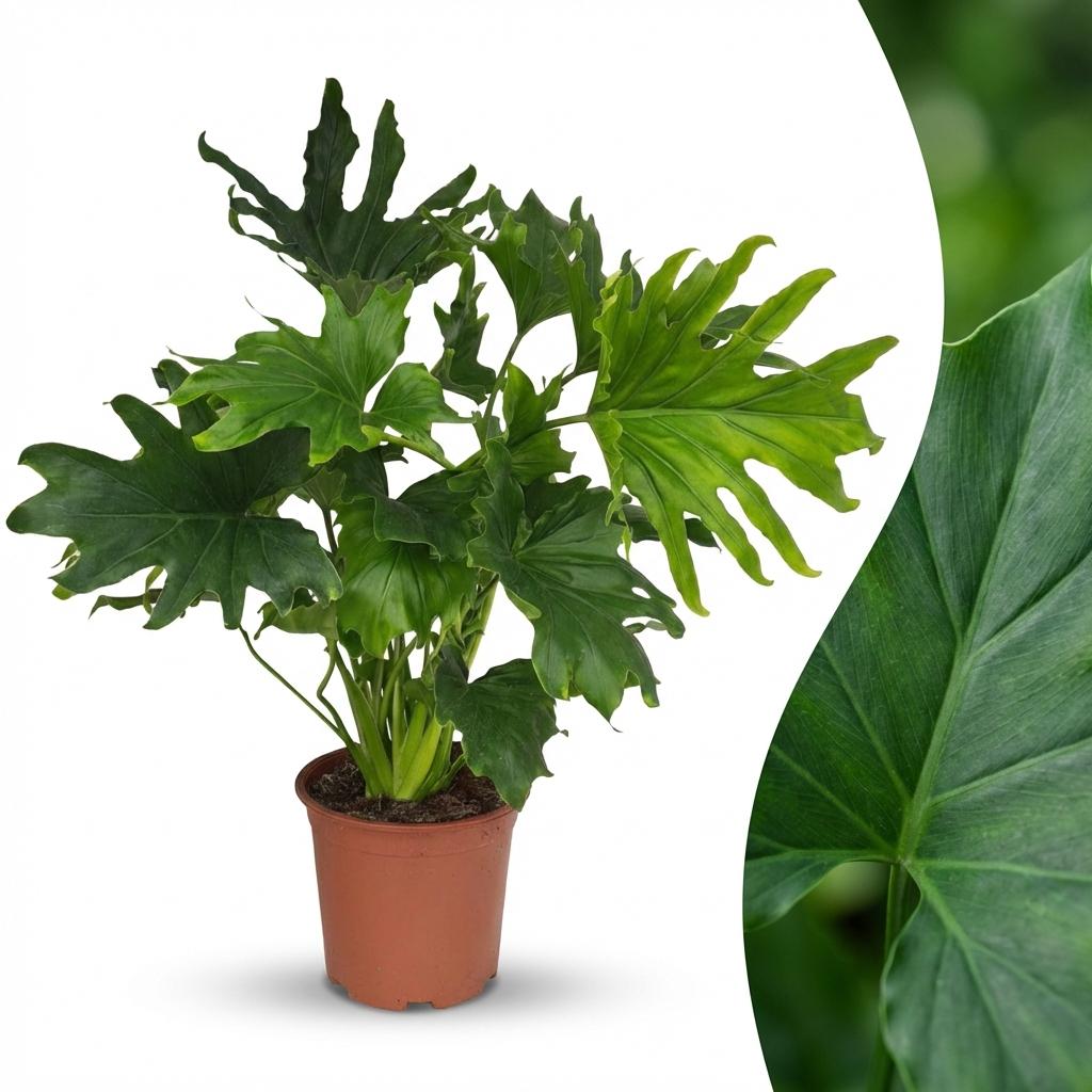 Kamerplant - Philodendron - Philodendron Lickety split - Groen - Weinig onderhoud - 1 Plant - Pot 19cm - Hoogte 70cm