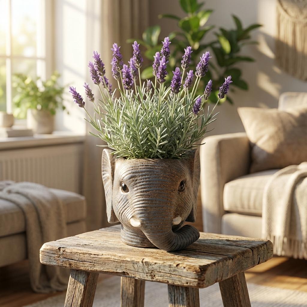 Planter Olifant D11/12x10cm - Grijs - D11/12x10cm