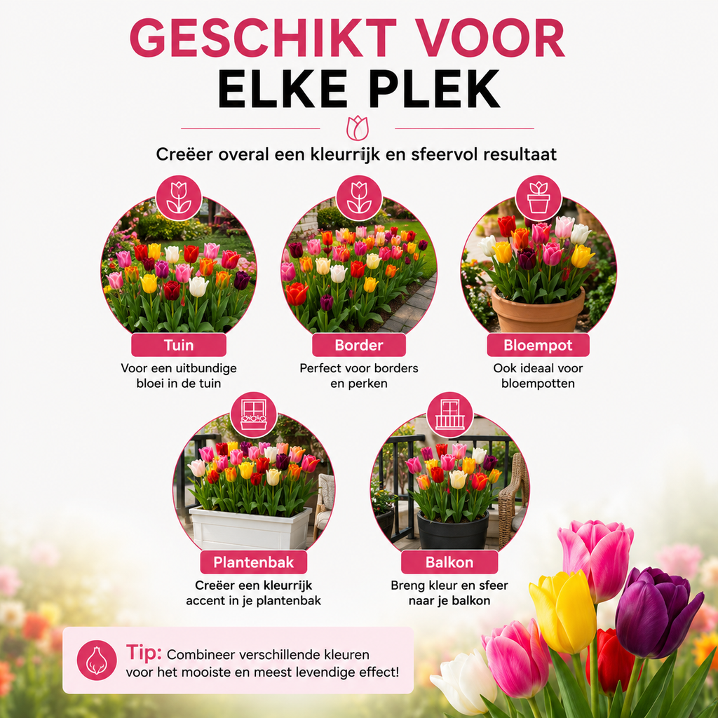 10 zakjes tulpenbollen Mix - 20 Stuks - Winterhard - Maat 11/12