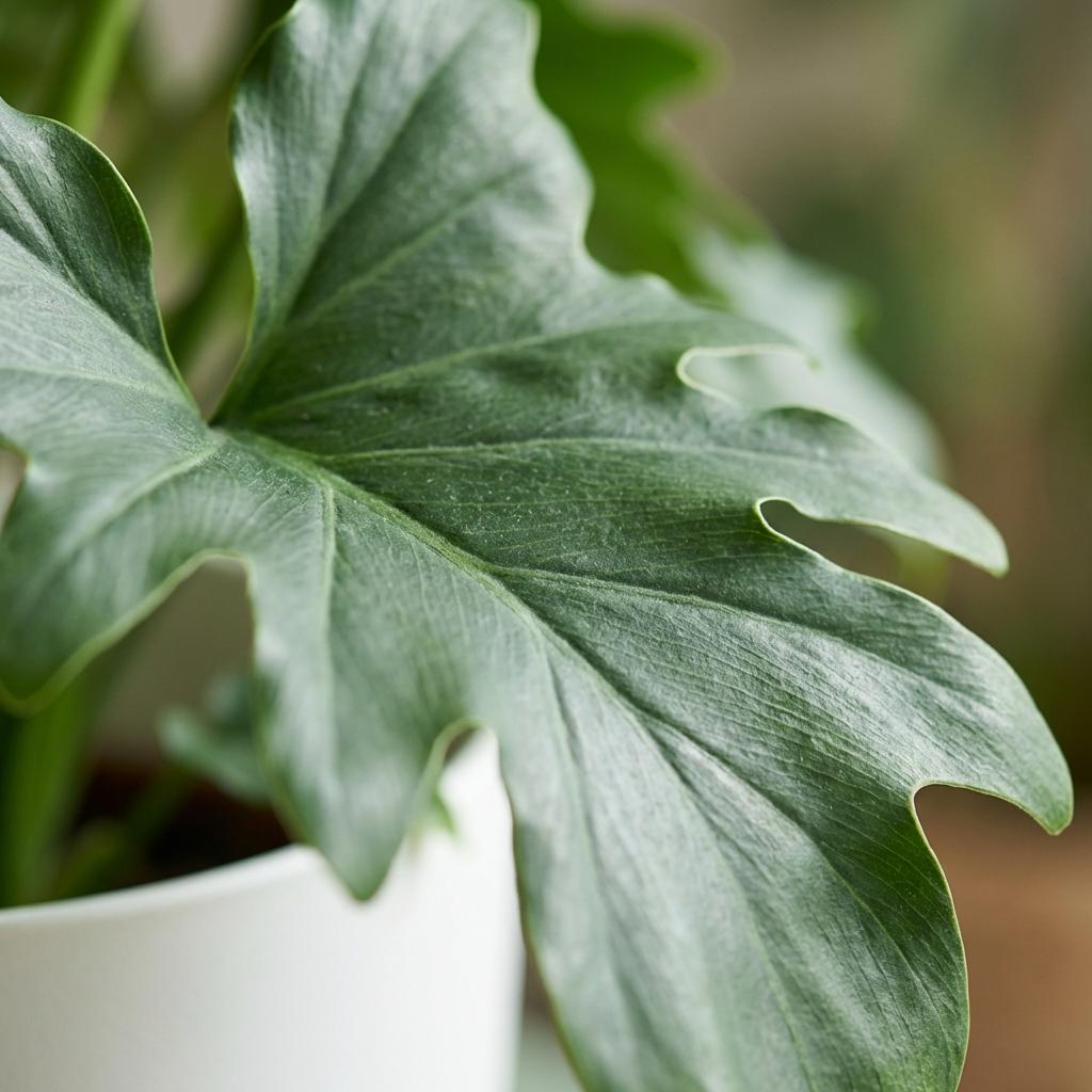 Kamerplant - Philodendron - Philodendron Lickety split - Groen - Weinig onderhoud - 1 Plant - met Potter Wit - Pot 19cm - Hoogte 70cm