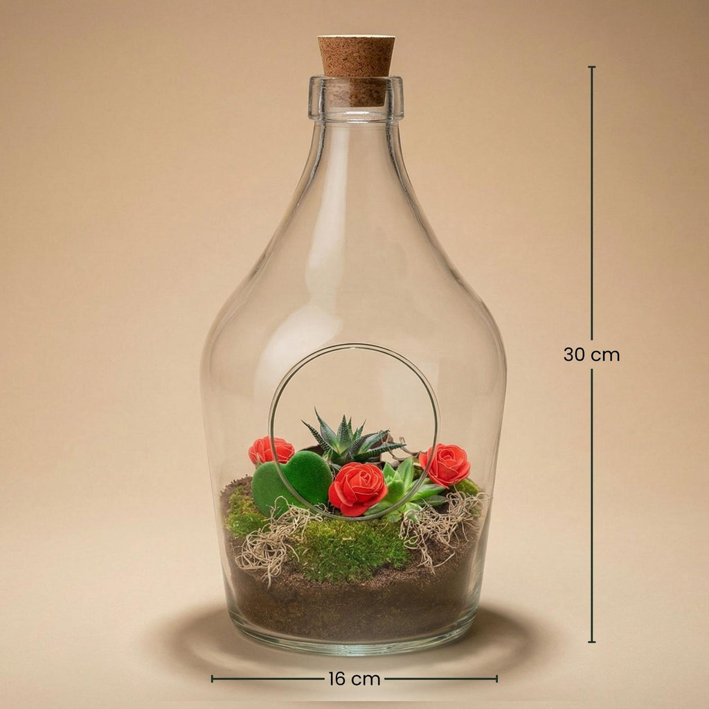 Love in a Bottle - DIY Open Planten terrarium - Ø 16 cm ↑ 30 cm
