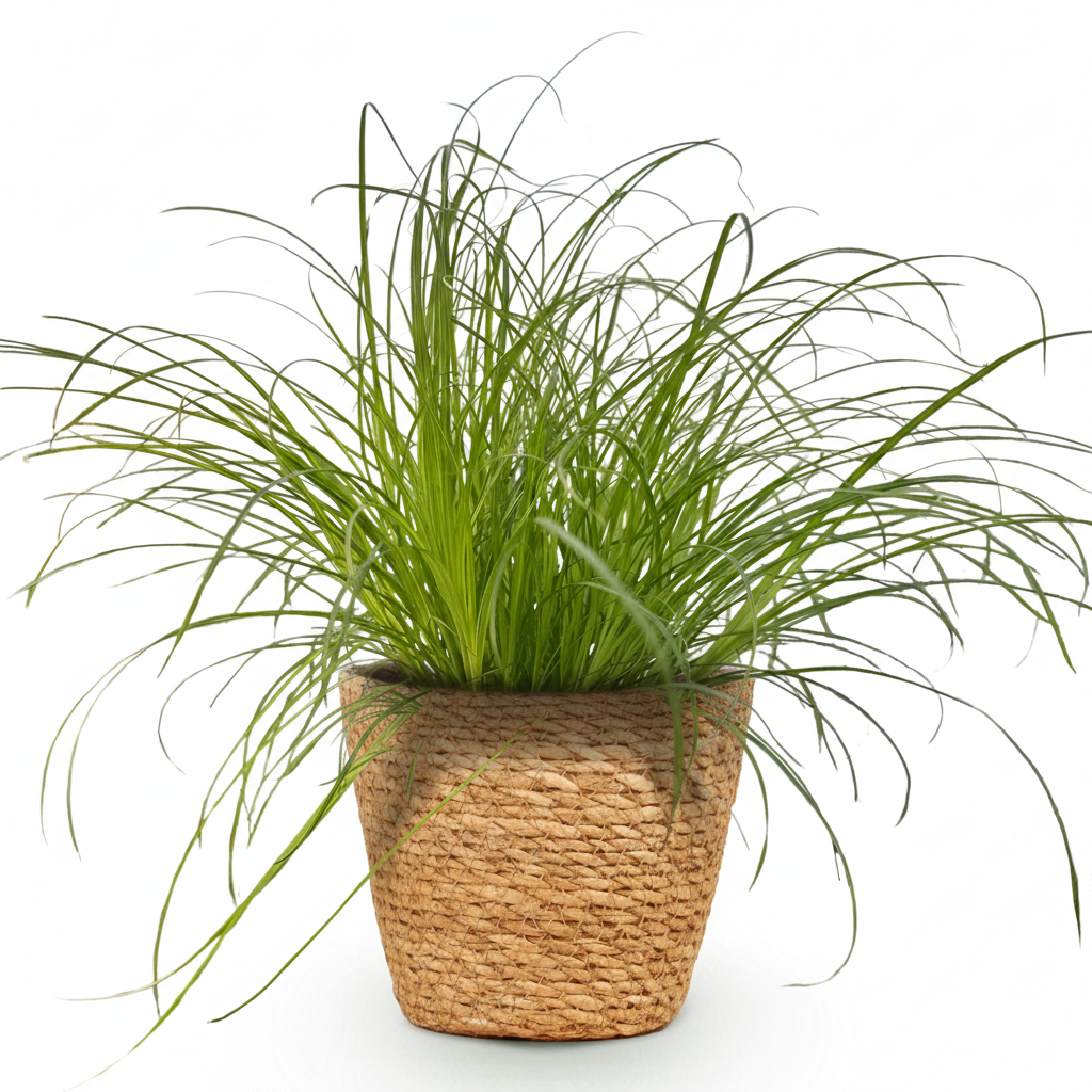 Kamerplant - Cyperus alternifolius Zumula - Kattengras - Huisdiervriendelijke Plant - Groen - 1 Plant - met Mand - Pot 12cm - Hoogte 20cm