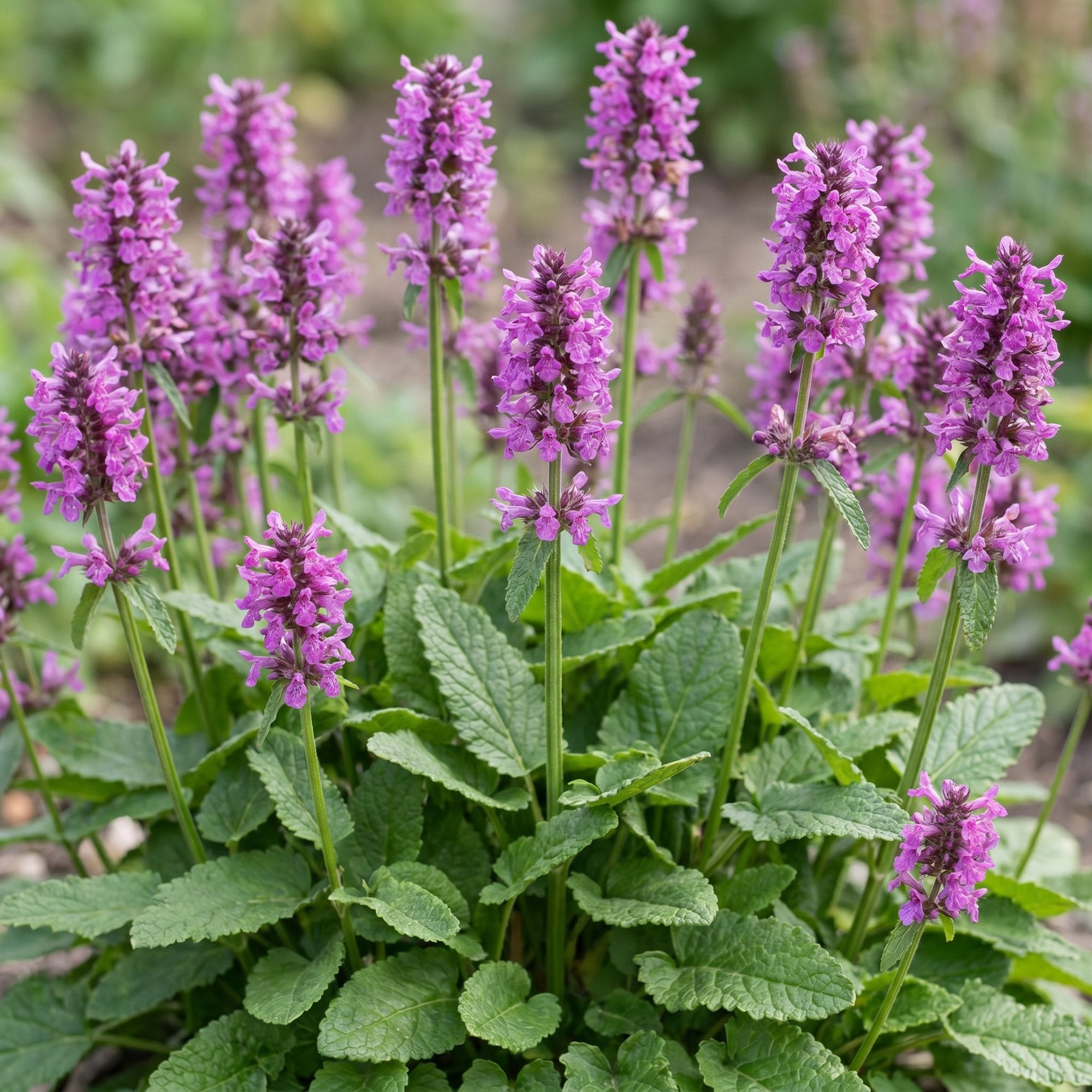 Vasteplant - Stachys mon. Hummelo - Ezeloor - Bijen- en vlinderlokkers - Paars - 24 Planten - Pot 11cm - Hoogte 15-25cm