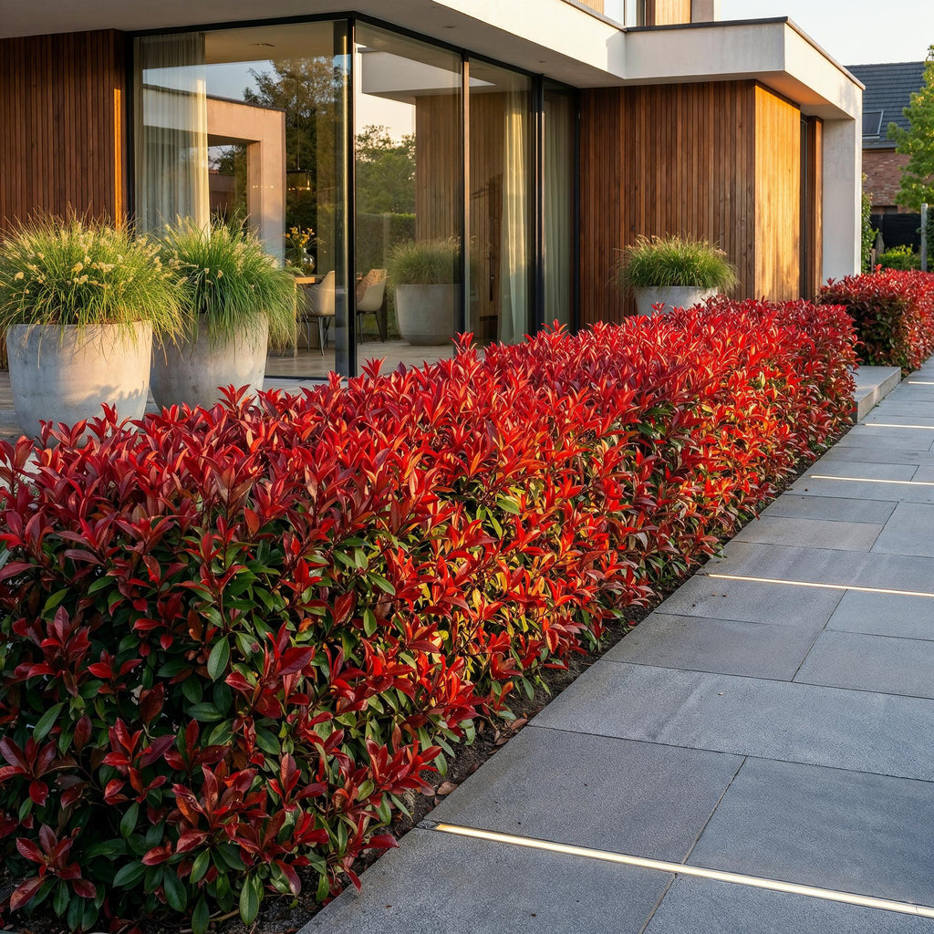 16x Photinia fraseri Little Red Robin - Glansmispel - Haagplanten - Groenblijvend - Rood - Pot 9cm - Hoogte 25-35cm