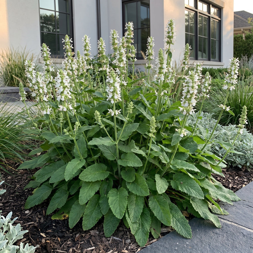 Vasteplant - Stachys off. Alba - Ezeloor - Bijen- en vlinderlokkers - Wit - 24 Planten - Pot 11cm - Hoogte 15-25cm