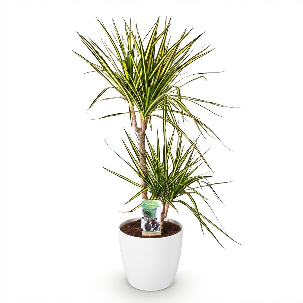 Kamerplanten - Dracaena Sunray - Drakenbloedboom - Weinig onderhoud - Groen - 1 Plant - met Potter Wit - Pot 21cm - Hoogte 90-100cm