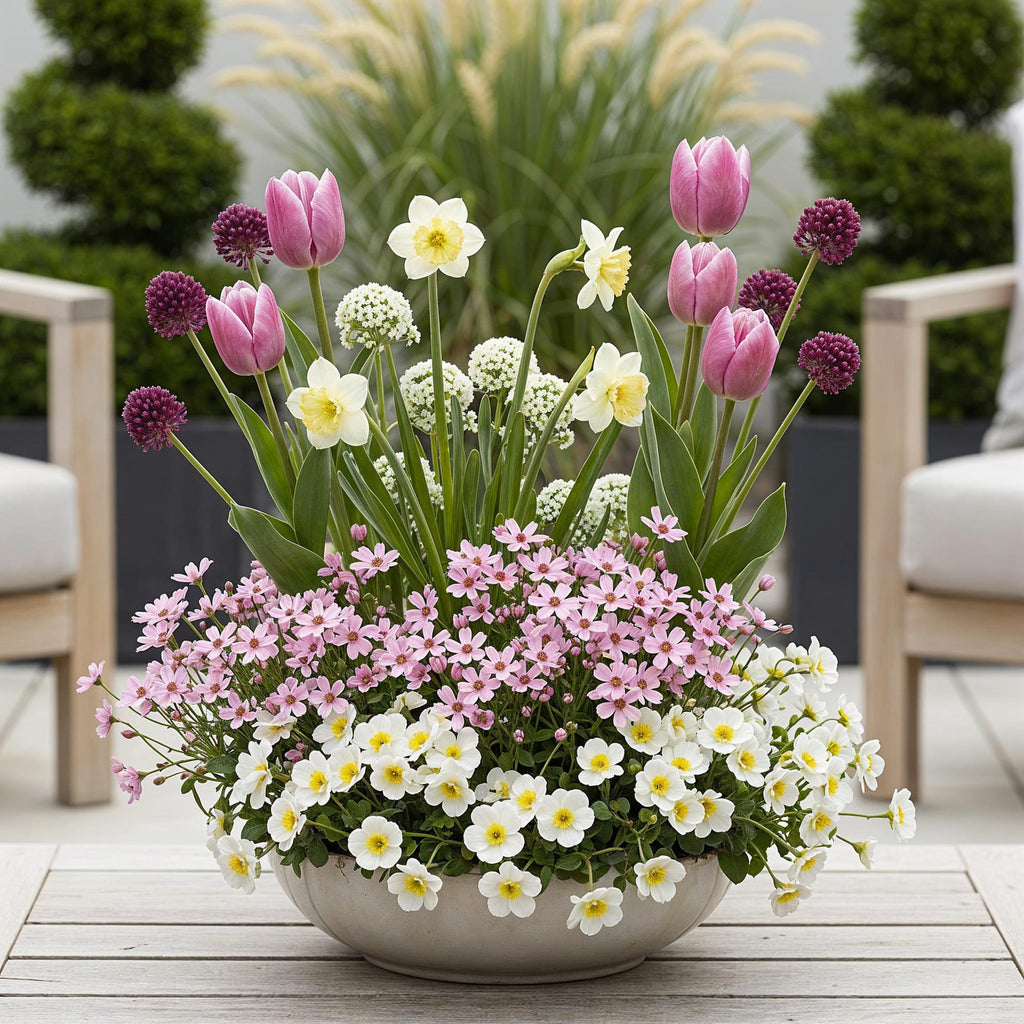Bloembollen - Bulb Garden Pink mix - Diversen soorten - Kleur Roze - 125 stuks - Gift Verpakking