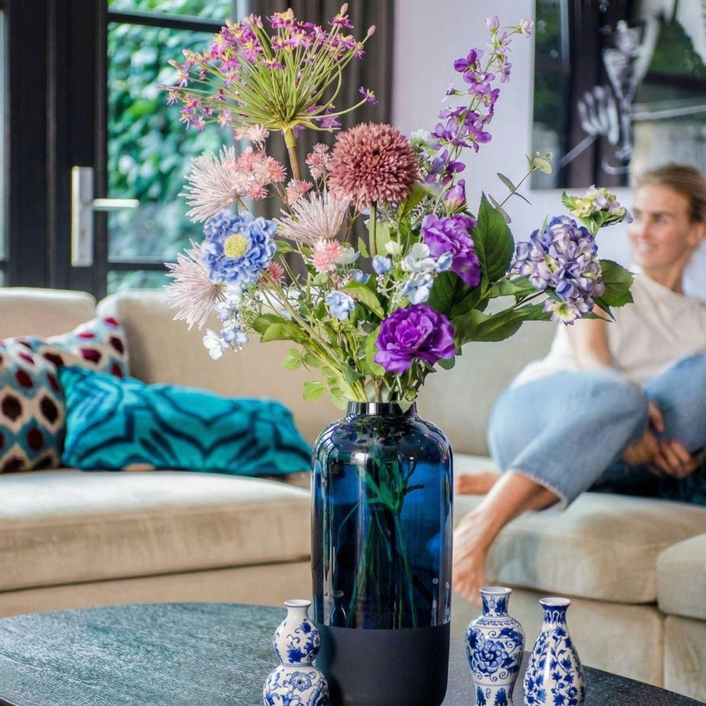 Kunstbloemen boeket - Purple Bloom Deluxe - Real Touch - 10 stelen - ↑ 90 cm