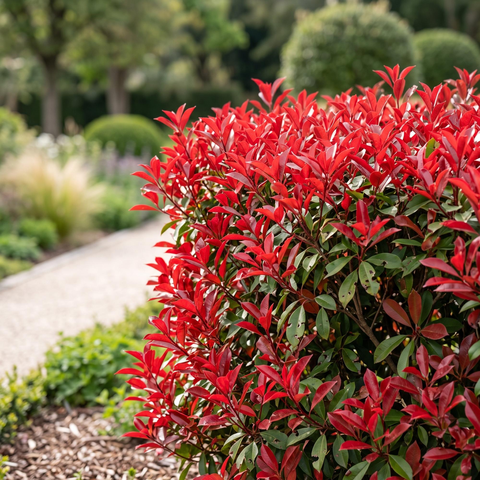 40x Photinia fraseri Little Red Robin - Glansmispel - Haagplanten - Groenblijvend - Rood - Pot 9cm - Hoogte 25-35cm