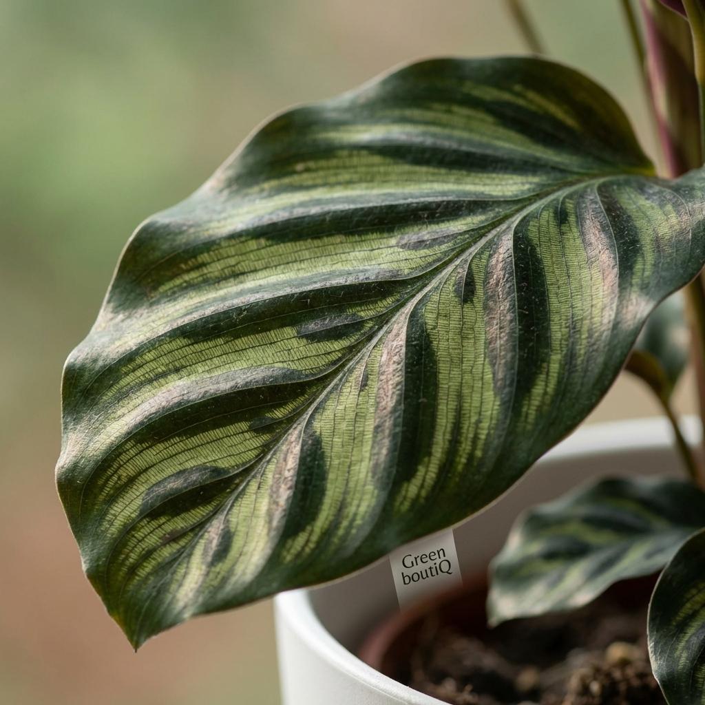 Kamerplant - Pauwenplant - Calathea Makoyana - Groen - Weinig onderhoud - 1 Plant - met Potter Wit - Pot 19cm - Hoogte 70cm