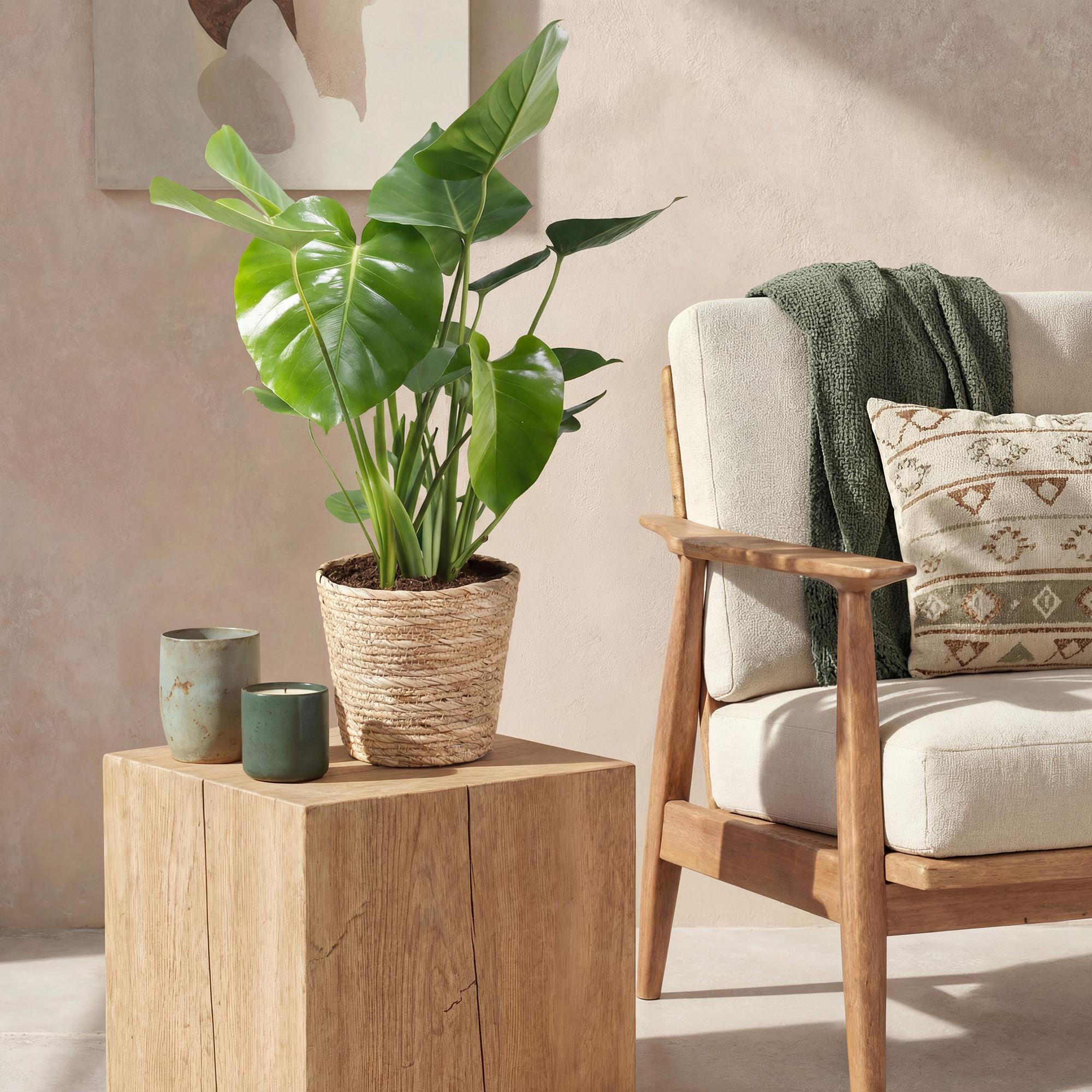 Green is... Kamerplanten - Monstera Deliciosa - Gatenplant - Weinig onderhoud - Groen - 1 Plant - Pot 21cm - Hoogte 70-80cm