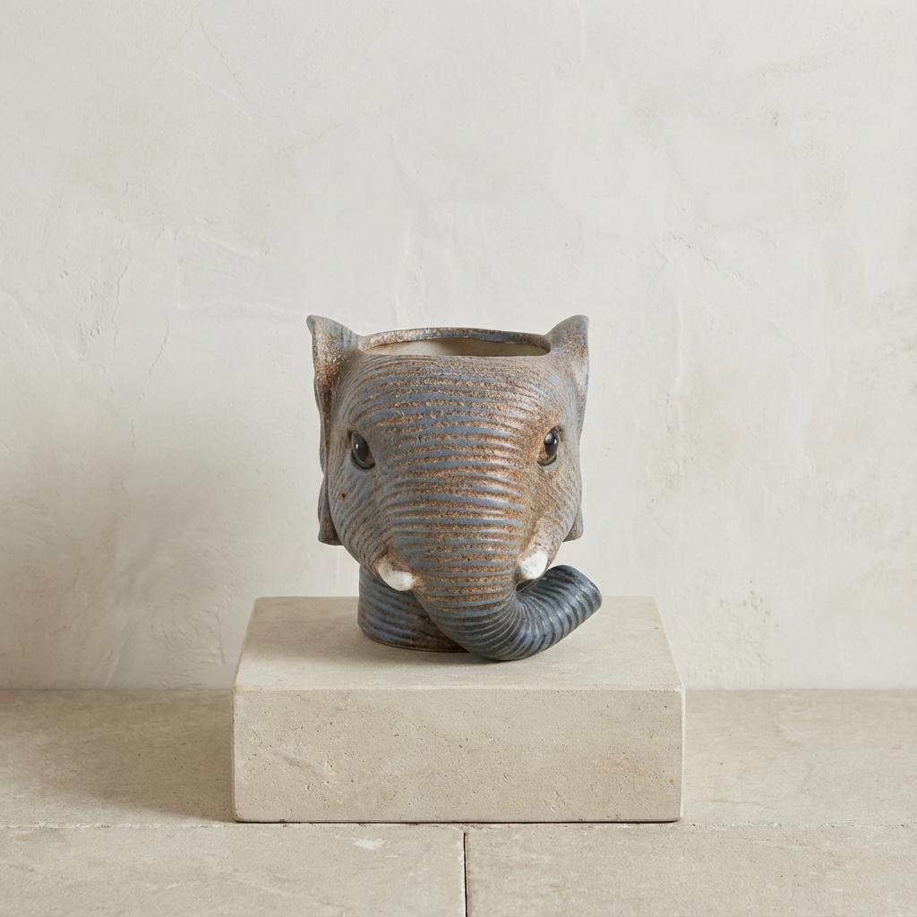Planter Olifant D11/12x10cm - Grijs - D11/12x10cm