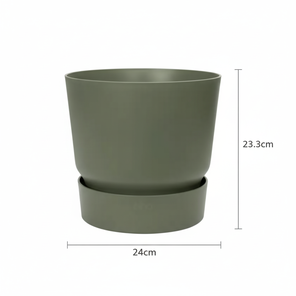 Elho greenville round leaf green - D25cm