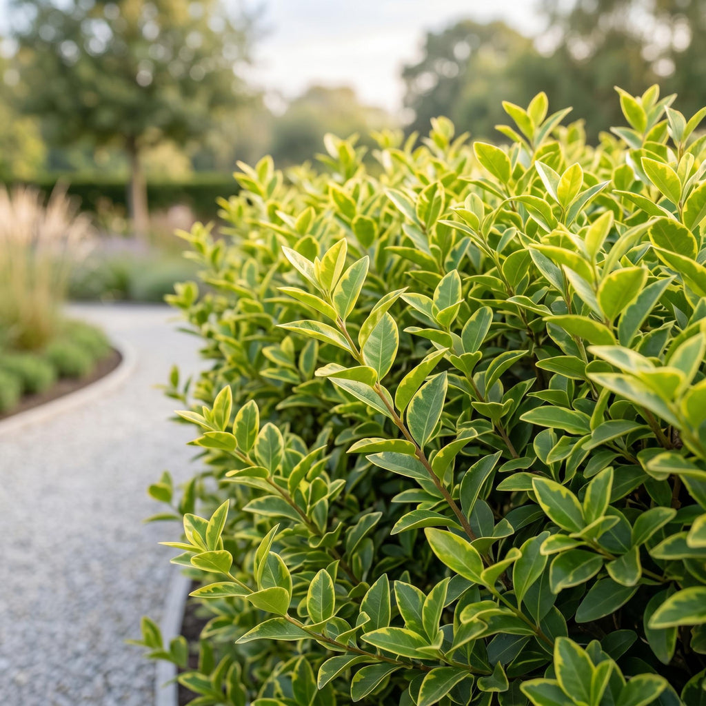16x Ligustrum ovalifolium Aureum - Bontbladige Liguster - Haagplanten - Groenblijvend - Bont - Pot 9cm - Hoogte 35-45cm