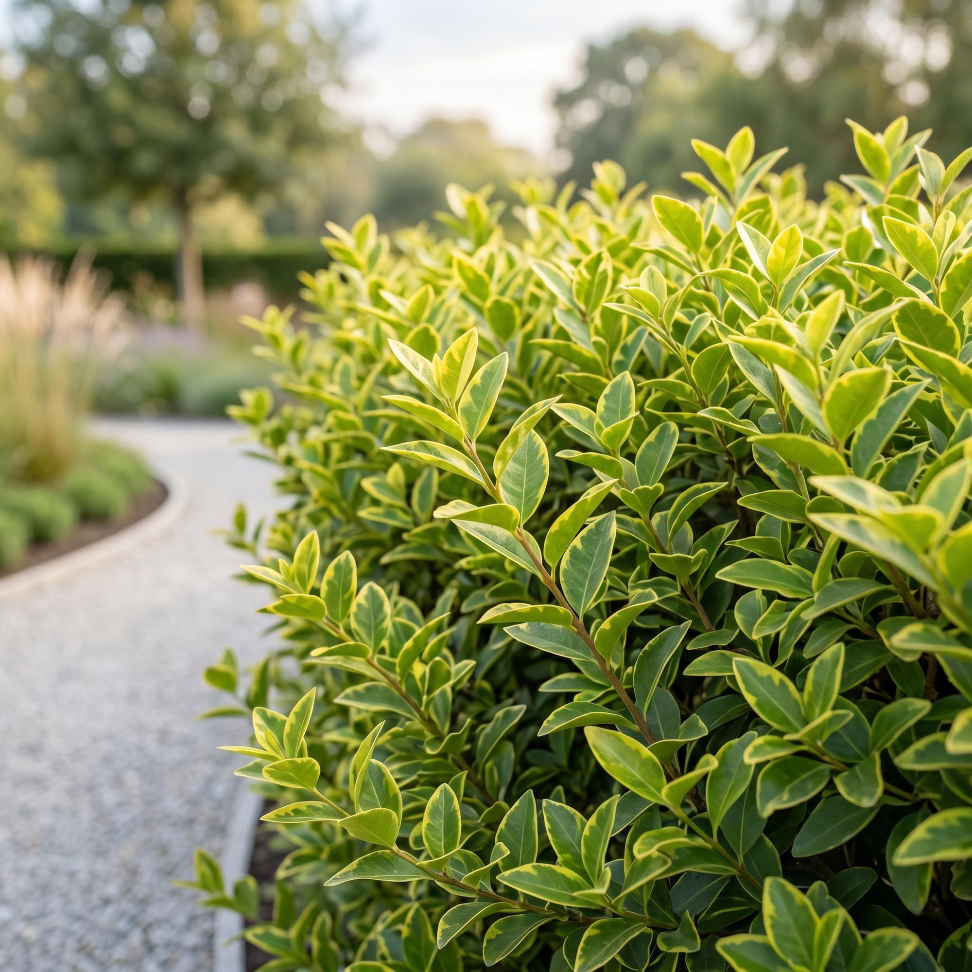 16x Ligustrum ovalifolium Aureum - Bontbladige Liguster - Haagplanten - Groenblijvend - Bont - Pot 9cm - Hoogte 35-45cm