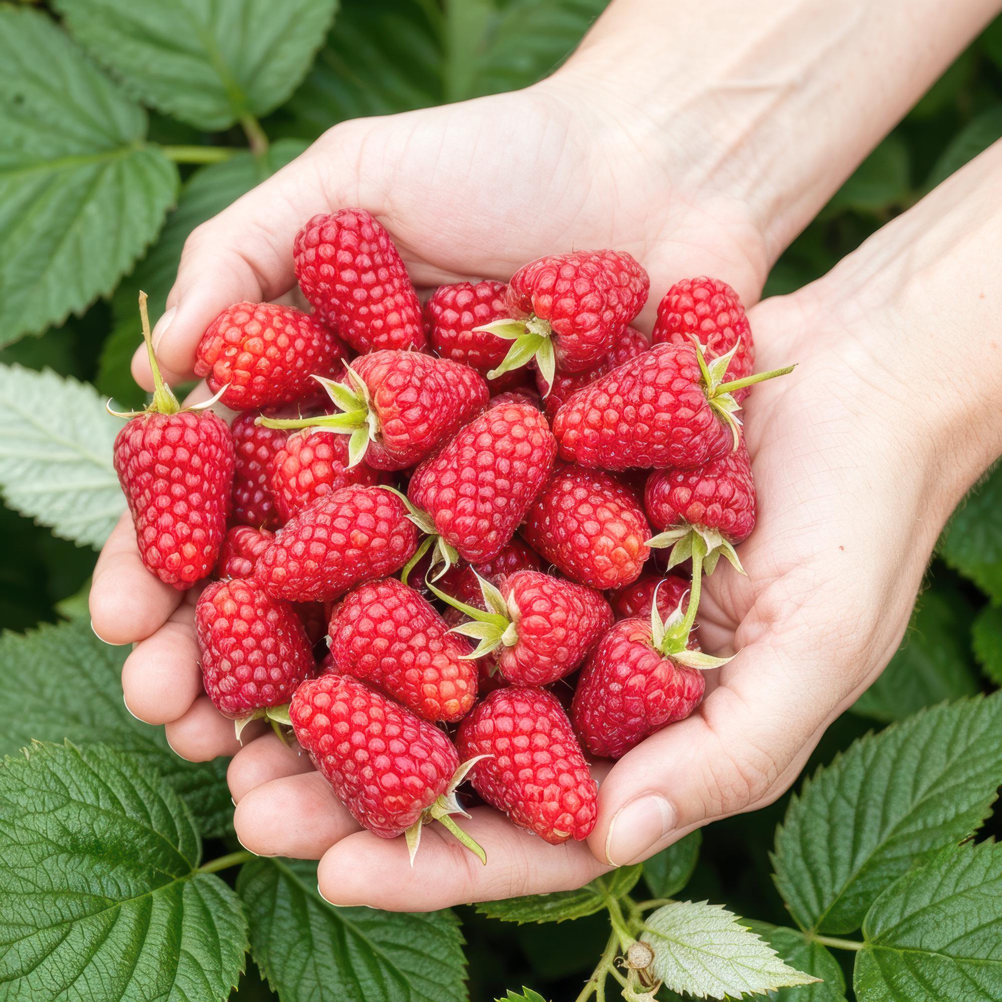 Fruitplanten - Framboos - Rubus idaeus Heritage - Winterhard - 6 Planten - Pot 9 cm - Rode Framboos