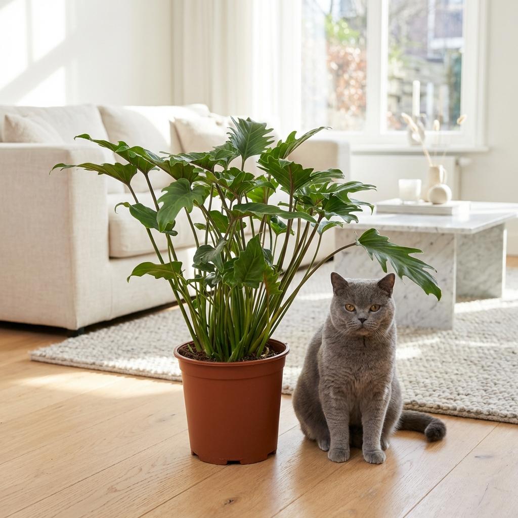 Kamerplant - Philodendron - Philodendron Xanadu - Groen - Weinig onderhoud - 1 Plant - Pot 19cm - Hoogte 60cm