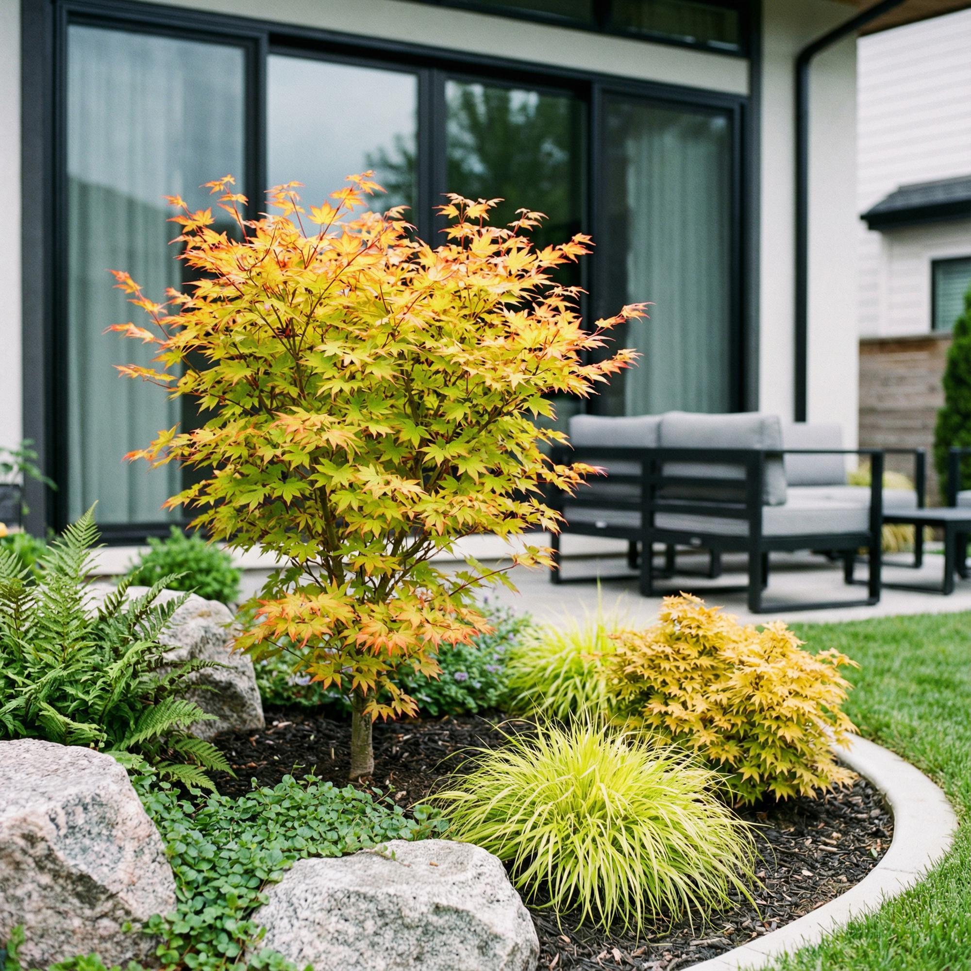 Tuinplant - Acer palmatum Summergold - Japanse Esdoorn - Bladverliezend - Geel - 1 - Pot 26cm - Hoogte 90cm
