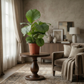 Kamerplant - Pauwenplant - Calathea Orbifolia - Groen - Weinig onderhoud - 1 Plant - Pot 21cm - Hoogte 60 - 70cm