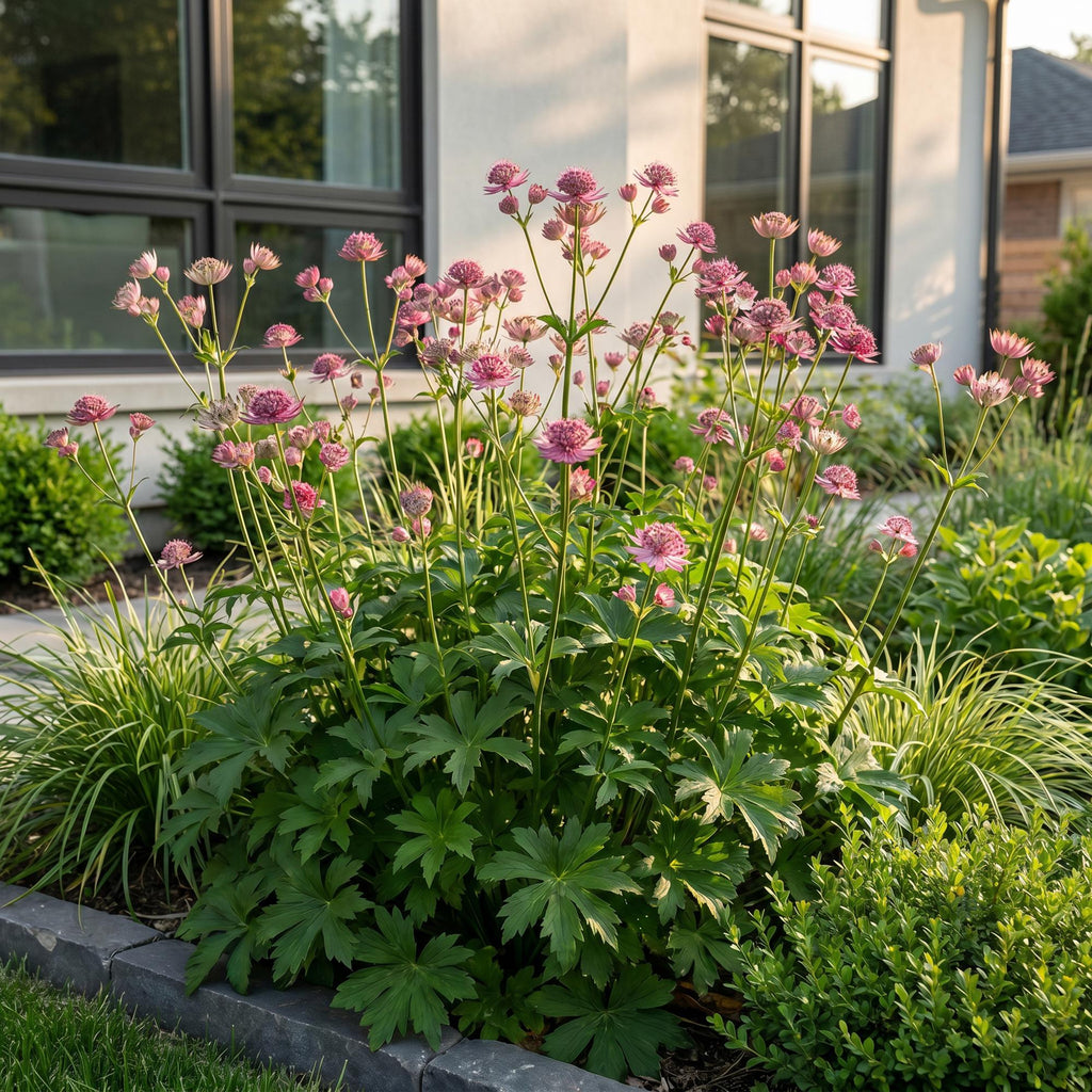 Vasteplant - Astrantia major - Sterrenkruid - Schaduw - Wit-Roze - 6 Planten - Pot 11cm - Hoogte 15-25cm