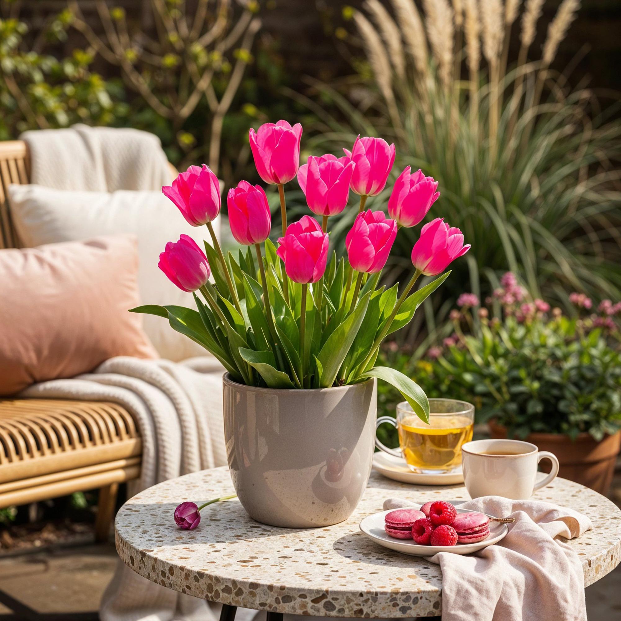 Bloembollen - Tulp Triumph Pink - Kleur Roze - 15 stuks - Bolmaat 11/12 - XXL Pack