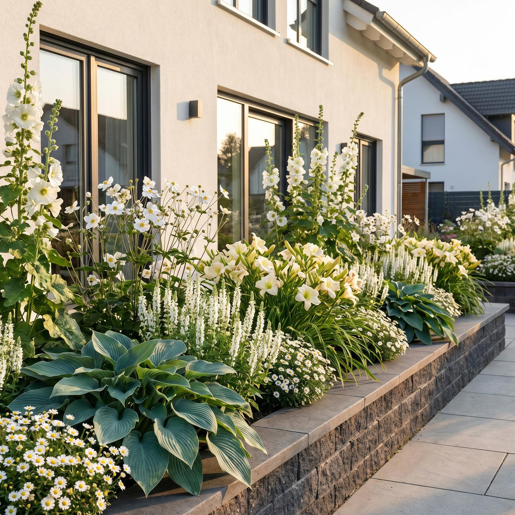 Borderpakket - Kleur Wit - 24 Vaste planten - 3 m2 - Diversen kleuren - Weinig Onderhoud - Pot 11cm
