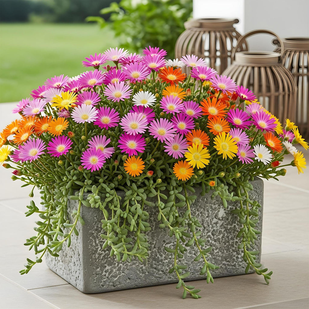 Bodembedekker - Winterhard - Delosperma Jewel of Dessert - 8 Planten - Kleuren Rood - Oranje - Paars - Roze - Weinig Onderhoud - Pot 14 Hoogte 17