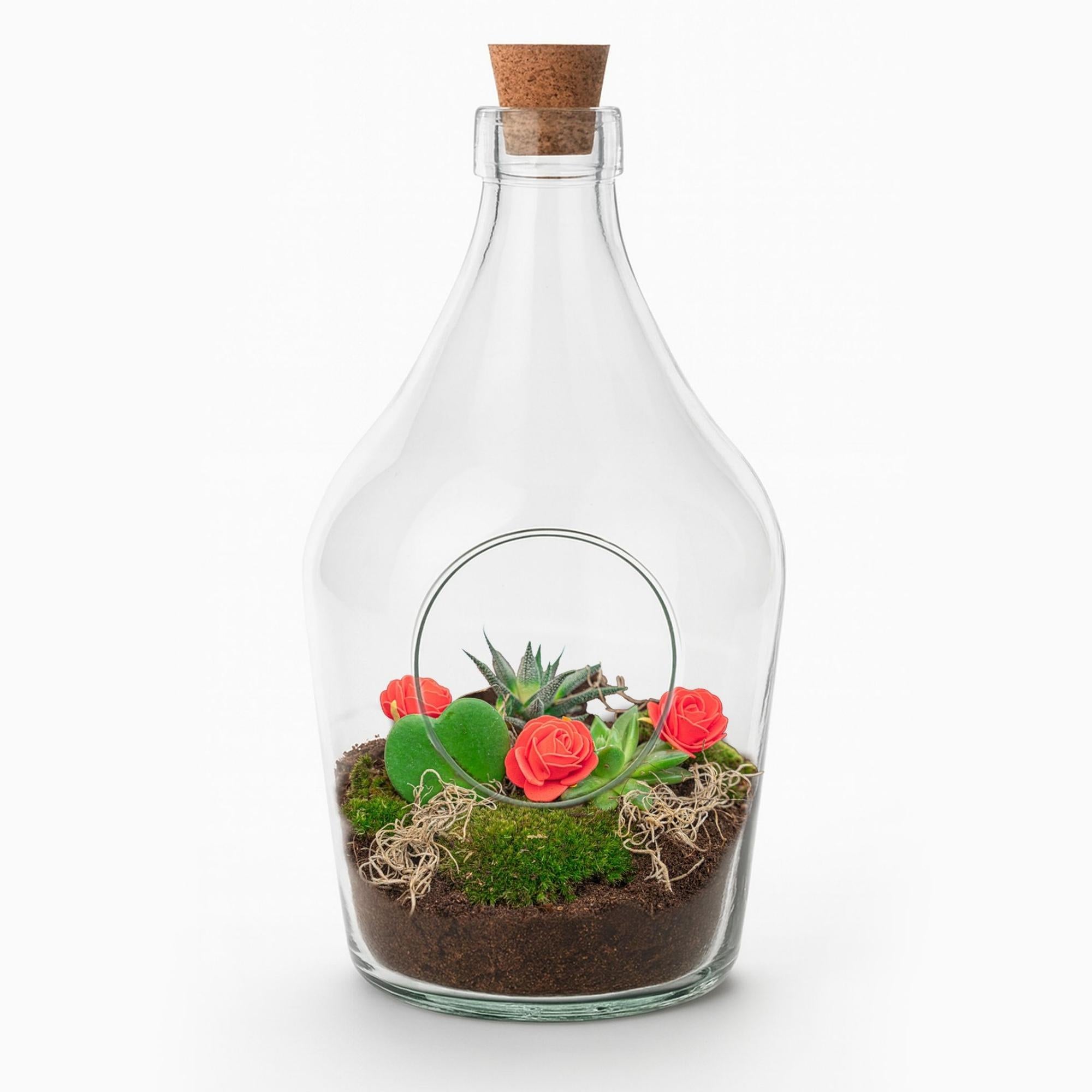 Love in a Bottle - DIY Open Planten terrarium - Ø 16 cm ↑ 30 cm