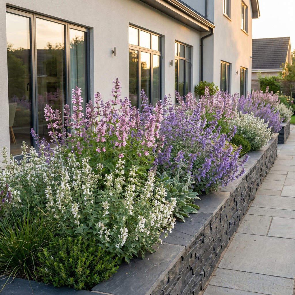 Vasteplant - Nepeta Tricolour - Kattenkruid - Bijen- en vlinderlokkers - Paars - Roze - Wit - 24 Planten - Pot 11cm - Hoogte 15-25cm
