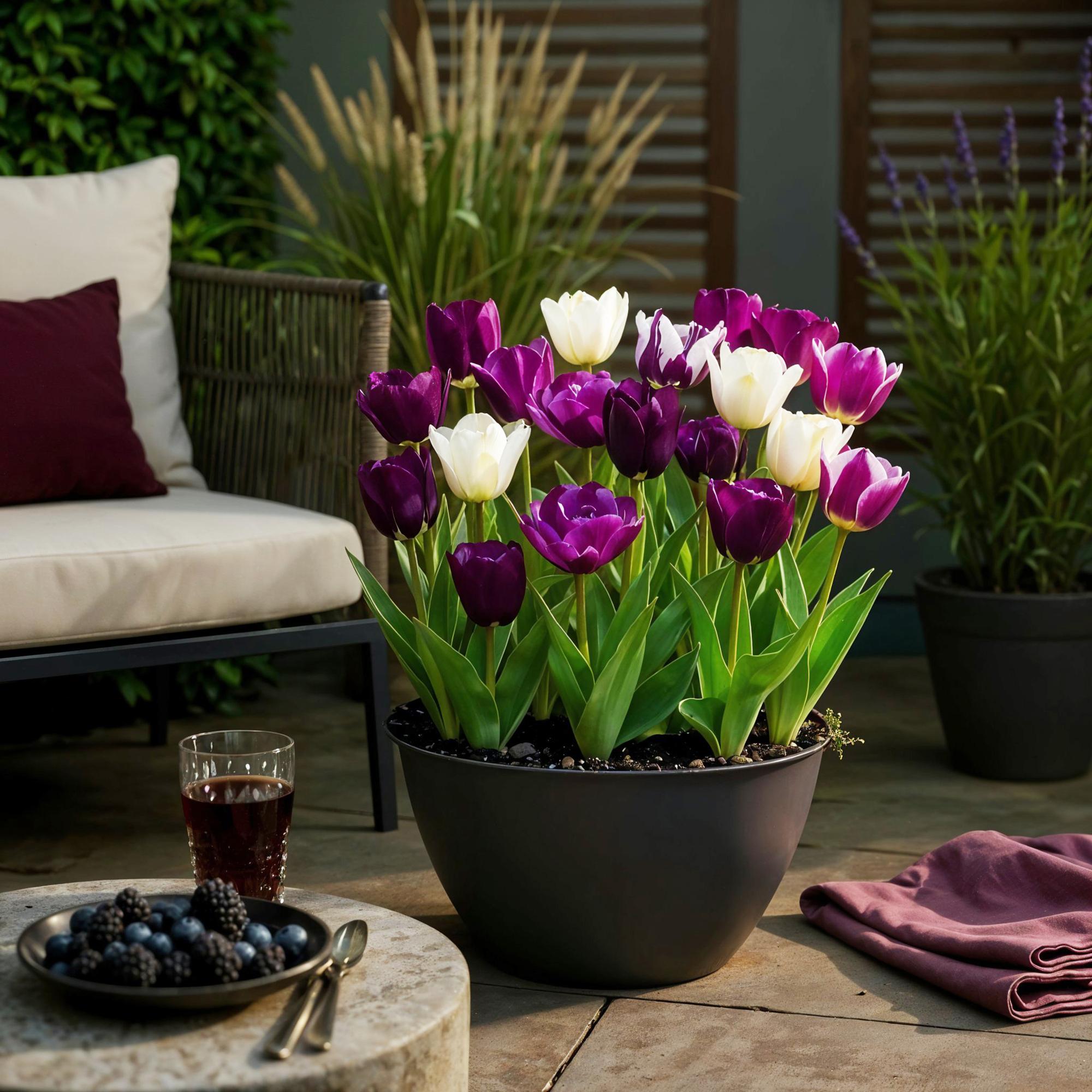 Bloembollen - Tulp Blueberry mix - Diversen Kleuren - 12 stuks - Bolmaat 11/12 - XXL Pack