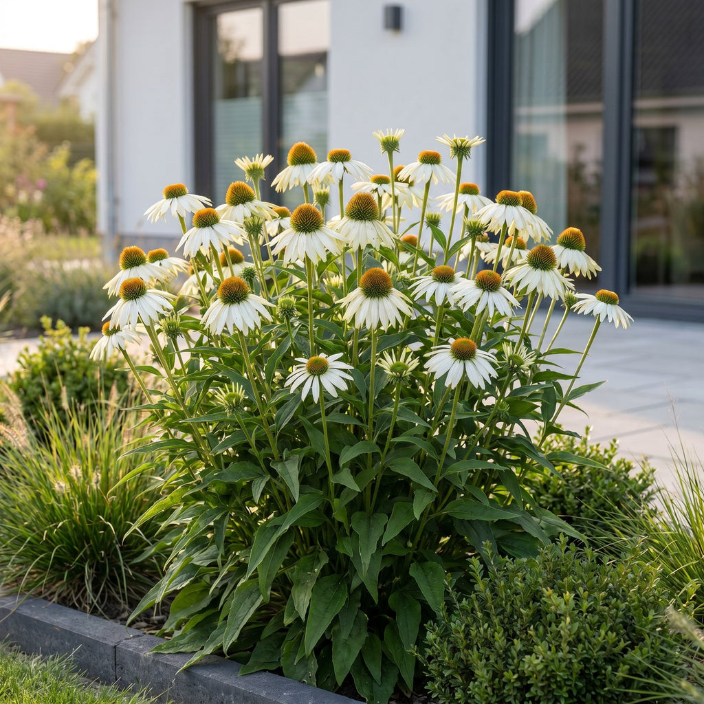 Vasteplant - Echinacea purp. Alba - Zonnehoed - Bijen- en vlinderlokkers - Wit - 12 Planten - Pot 11cm - Hoogte 15-25cm