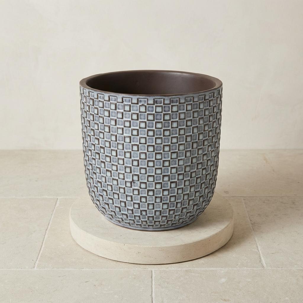 Mini pot relief blauw D7