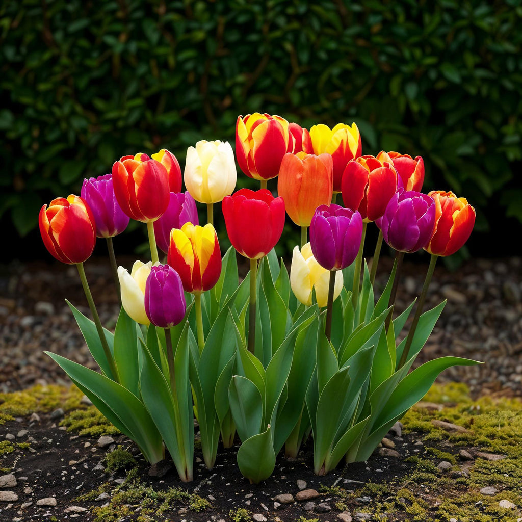 Bloembollen - Tulp Triumph mix - Diversen kleuren - 15 stuks - Bolmaat 11/12 - XXL Pack