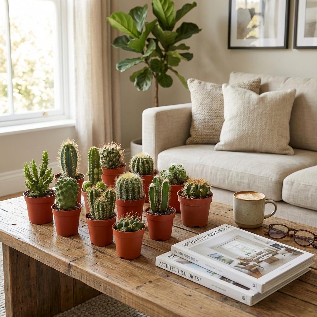 Mini Cactus Set - 6 Stuks - Ø 5.5 cm - Hoogte: 5-10 cm