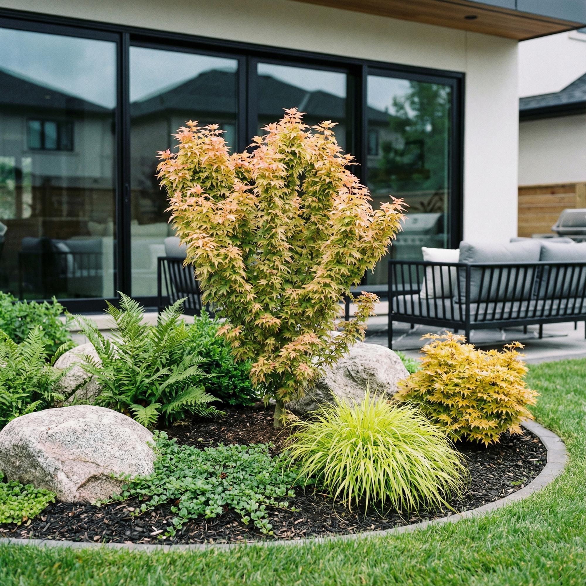 Tuinplant - Acer palmatum Koto Hime - Japanse Esdoorn - Bladverliezend - Groen - 1 - Pot 26cm - Hoogte 90cm