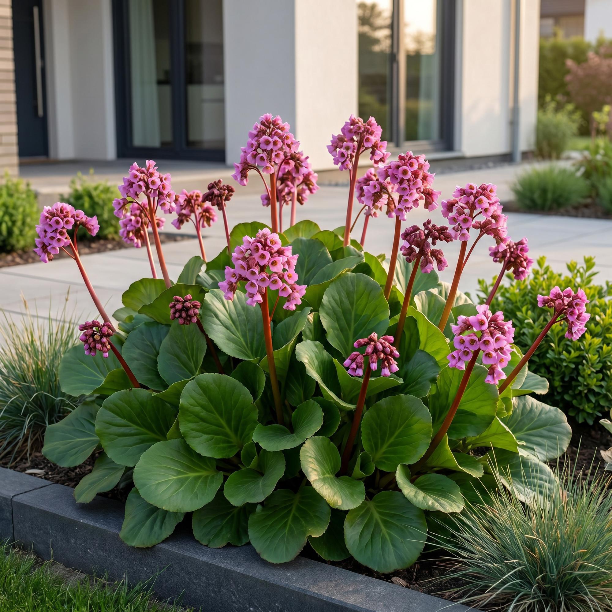 Vasteplant - Bergenia cordifolia - Schoenlappersplant - Schaduw - Roze - 6 Planten - Pot 11cm - Hoogte 15-25cm