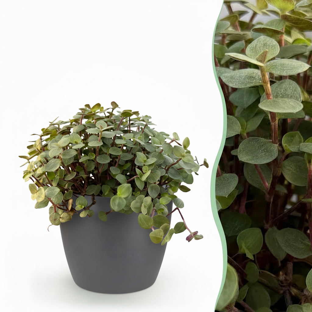 Kamerplant - Calissia repens - Kattengras - Huisdiervriendelijk - Groen - 1 Plant - met Potter Grijs - Pot 12cm - Hoogte 17-20cm