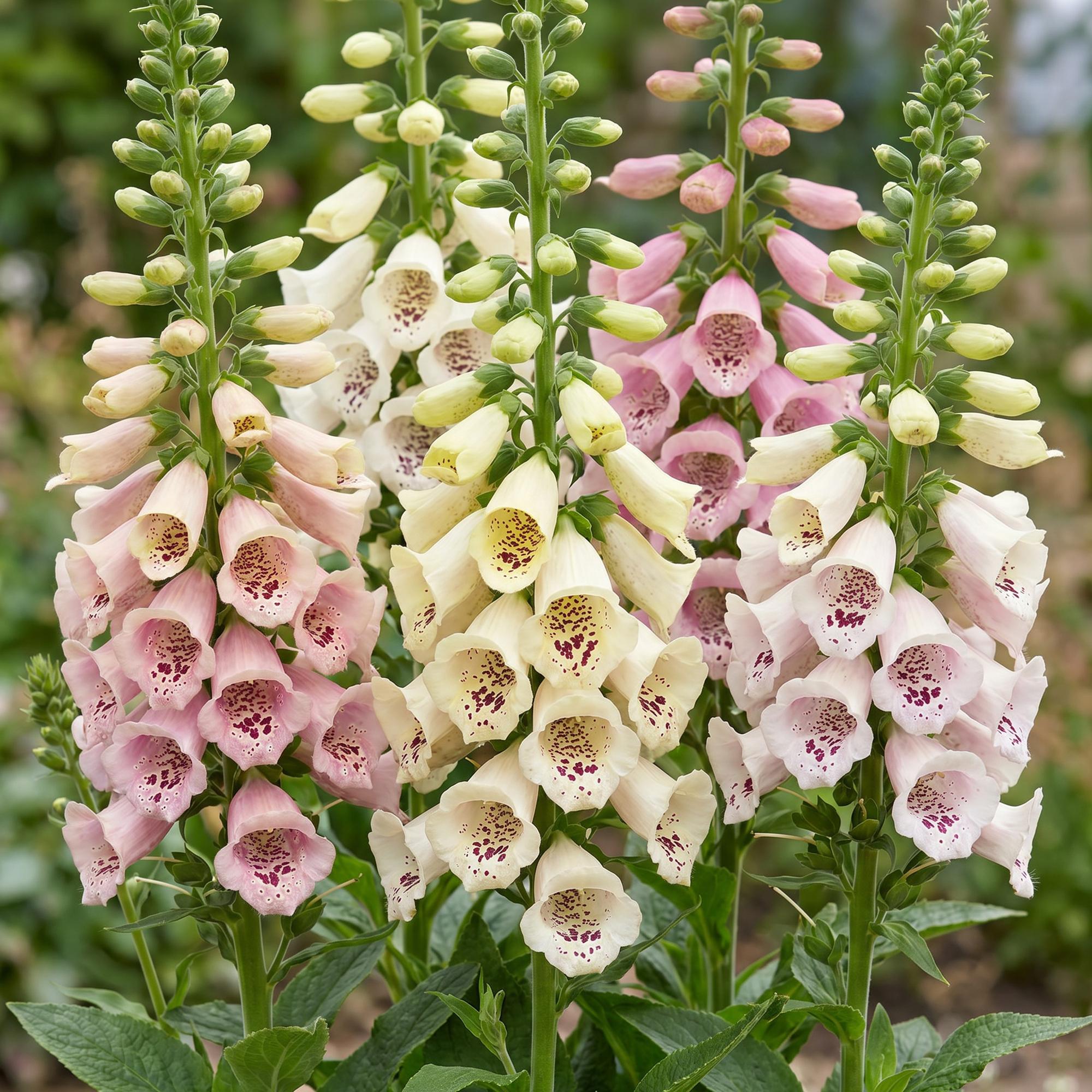 Vasteplant - Digitalis purp. Gloxiniiflora - Vingerhoedskruid - Schaduw - Wit-Roze - 24 Planten - Pot 11cm - Hoogte 15-25cm