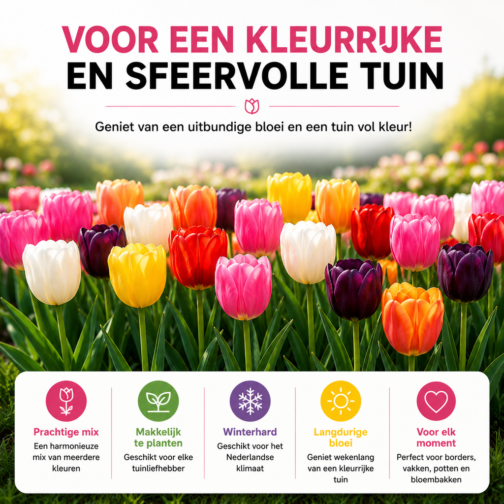 10 zakjes tulpenbollen Mix - 20 Stuks - Winterhard - Maat 11/12