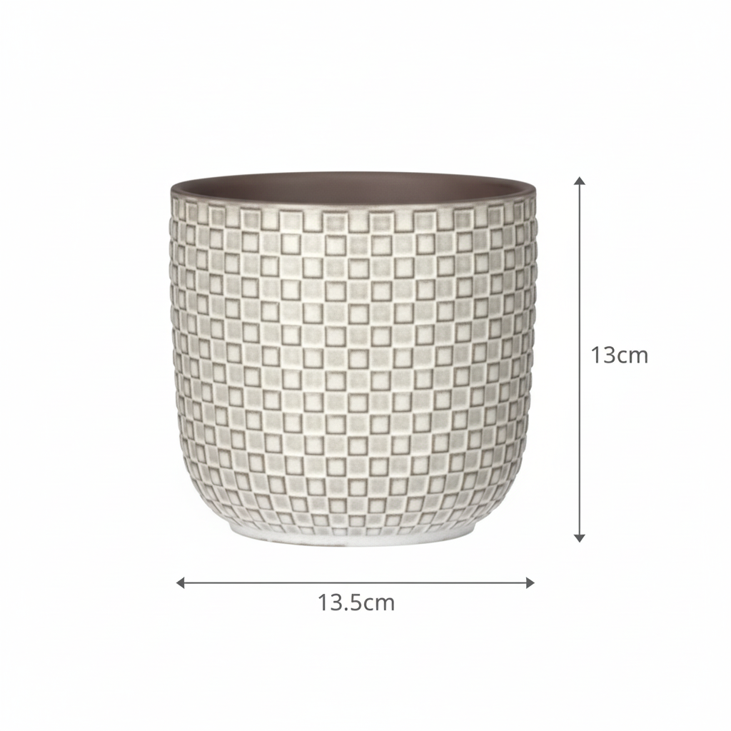Pot relief wit D13,5